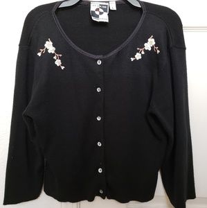 Girls Its Our Time Black Embroidered Cardigan